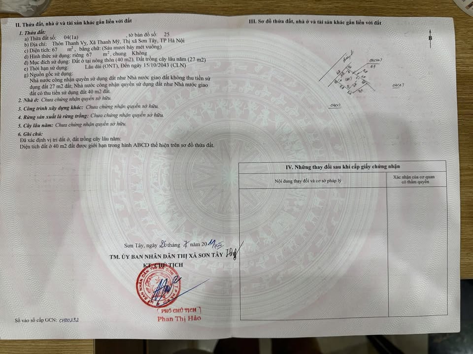 Đất thổ cư Thanh Mỹ 67m² giá 1 tỷ - Đường ô tô vào tận nơi!