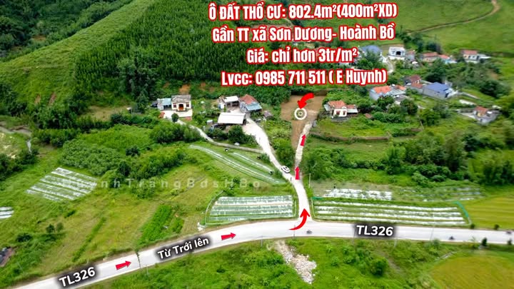 Đất nền chính chủ tại xã Sơn Dương, Hạ Long 802m² chỉ 2.407 tỷ - Tiềm năng đầu tư cao!