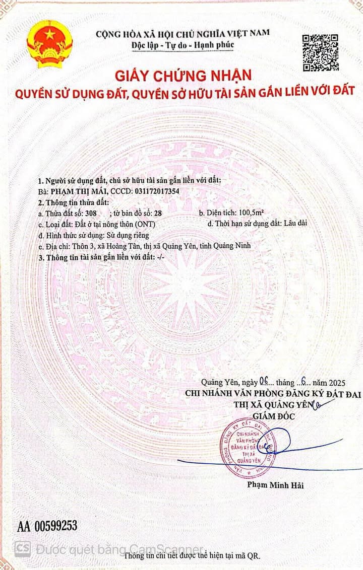 Đất thổ cư 100m² tại dự án Hạ Long Xanh, Quảng Yên - Giá chỉ 1.35 tỷ!