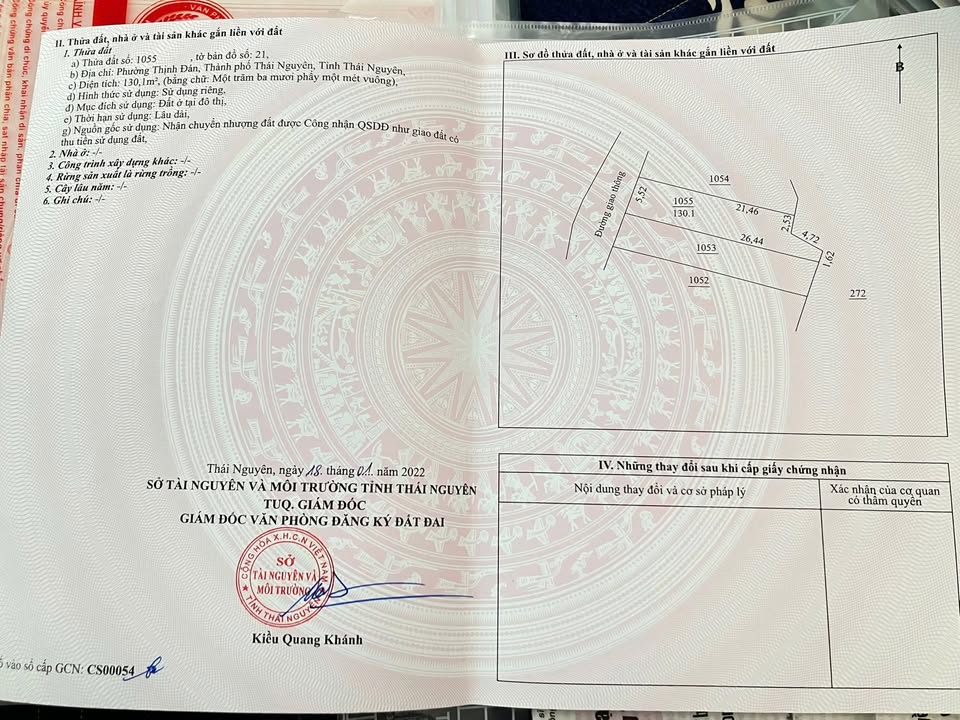 Đất thổ cư phường Thịnh Đán 130m² giá 1 tỷ - Sổ hồng chính chủ!