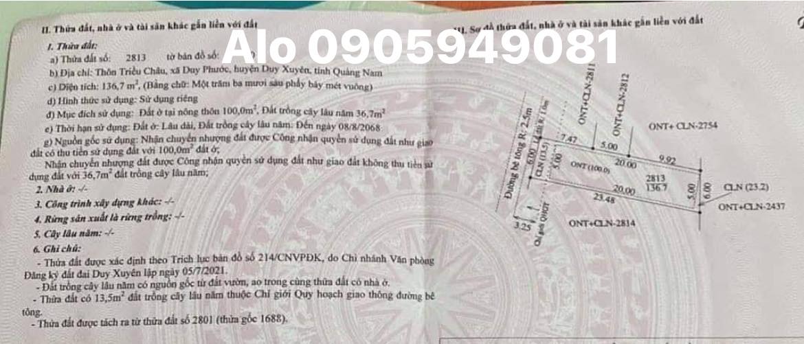 Đất nền Duy Phước 138m² giá 600 triệu - Nhanh tay sở hữu ngay!