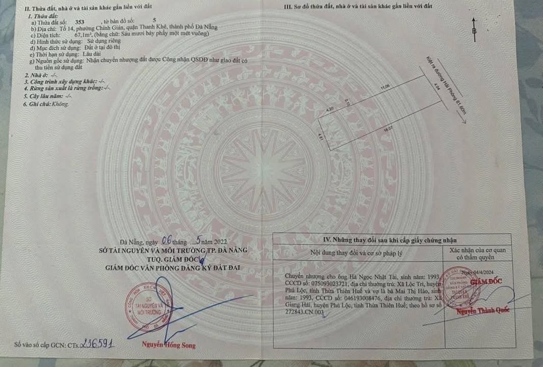 Đất kiệt ô tô 338/22 Hải Phòng 67m² giá 3.79 tỷ - Vị trí cực đẹp, ô tô vào tận nơi!