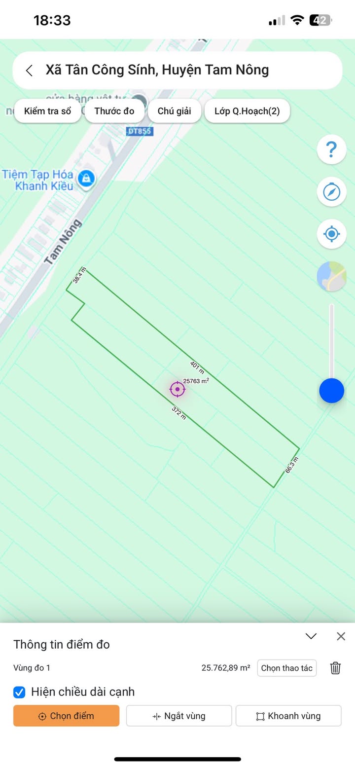 Đất nền Tân Công Sính 26.000m² giá 3.25 tỷ - Sổ đỏ chính chủ, mặt tiền 38m