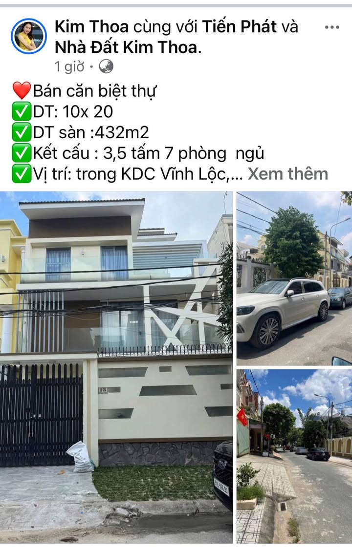 Nhà bán gấp tại KDC Vĩnh Lộc, Bình Tân, 200m², giá 17.5 tỷ - Đầu tư sinh lời!