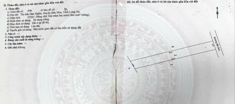 Đất thổ cư 445m² thị trấn Hậu Nghĩa, Đức Hòa - Giá chỉ 4.45 tỷ!