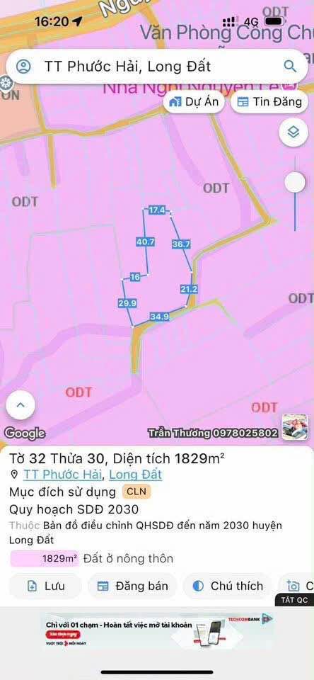 Lô đất Phước Hải 1800m² giá chỉ 5 tỷ - Cơ hội đầu tư sinh lời!