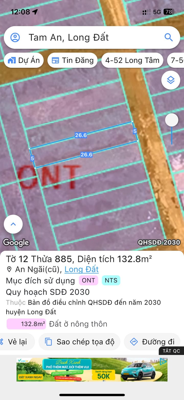 Đất nền An Ngãi Long Điền 132m² giá 1.1 tỷ - Đối diện KCN An Ngãi!