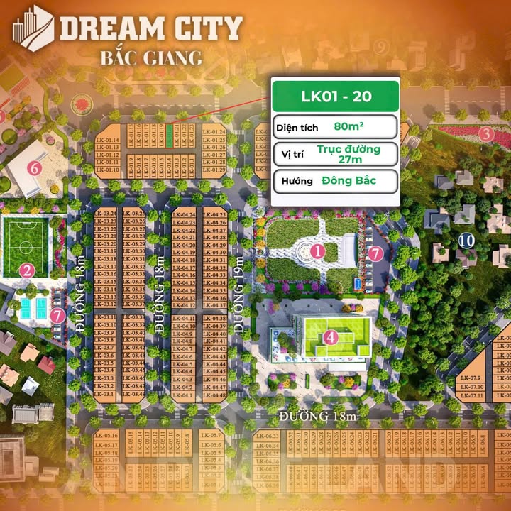 Shophouse LK01-20 Dream City Bắc Giang 80m² giá 11 tỷ - Đầu tư sinh lời bền vững!