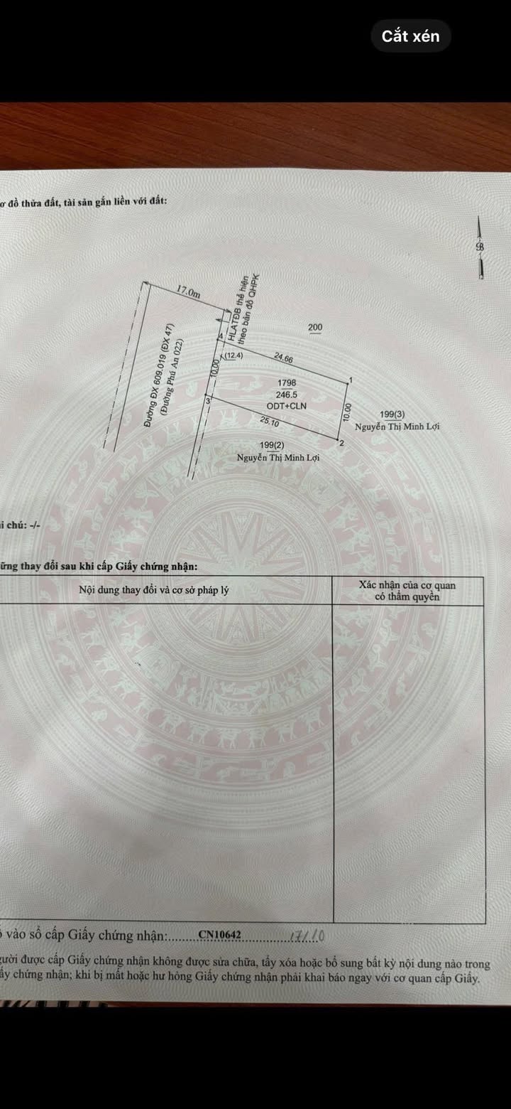 Đất thổ cư Phú An 240m² giá chỉ 2.55 tỷ - Vị trí kinh doanh lý tưởng!