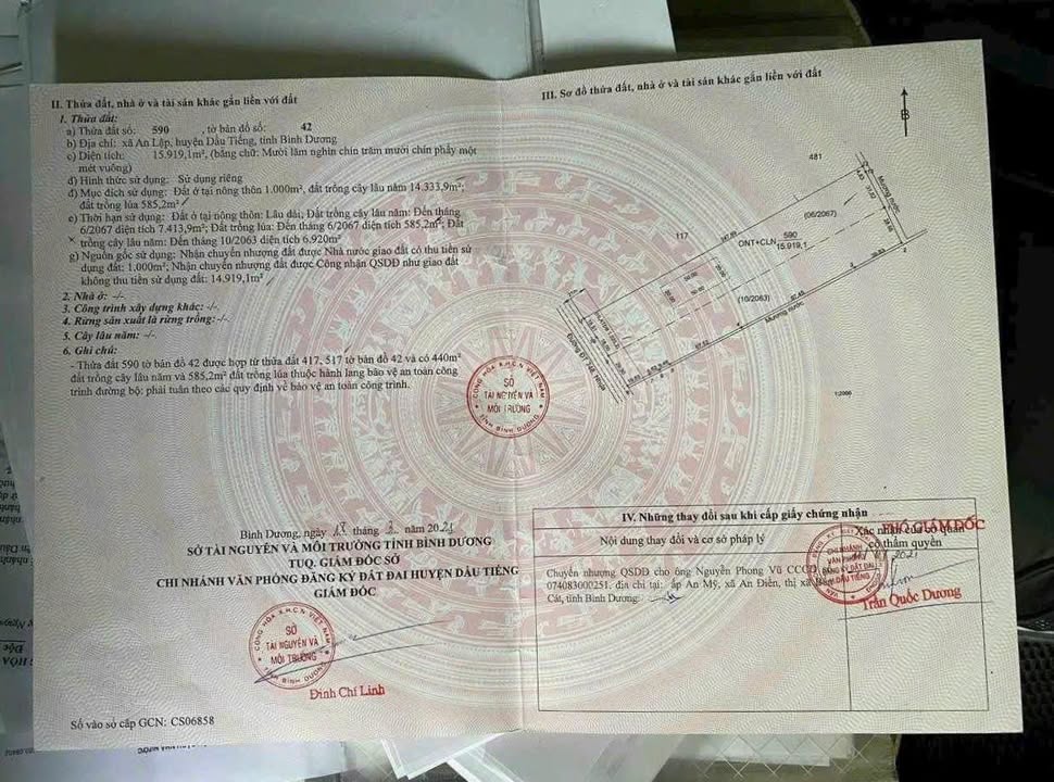 Đất nền An Lập, Dầu Tiếng, Bình Dương 1,6ha - Gần cụm công nghiệp phát triển!