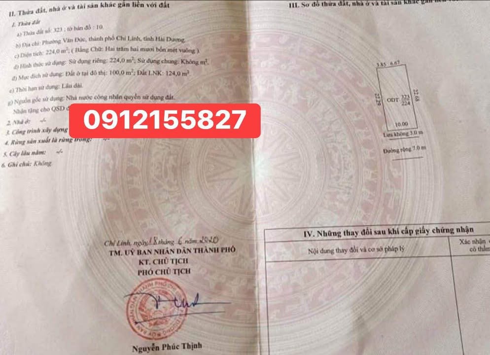 Đất nền kinh doanh đường Aphan, Văn Đức, Chí Linh 224m² - Vị trí đắc địa, giá thỏa thuận!