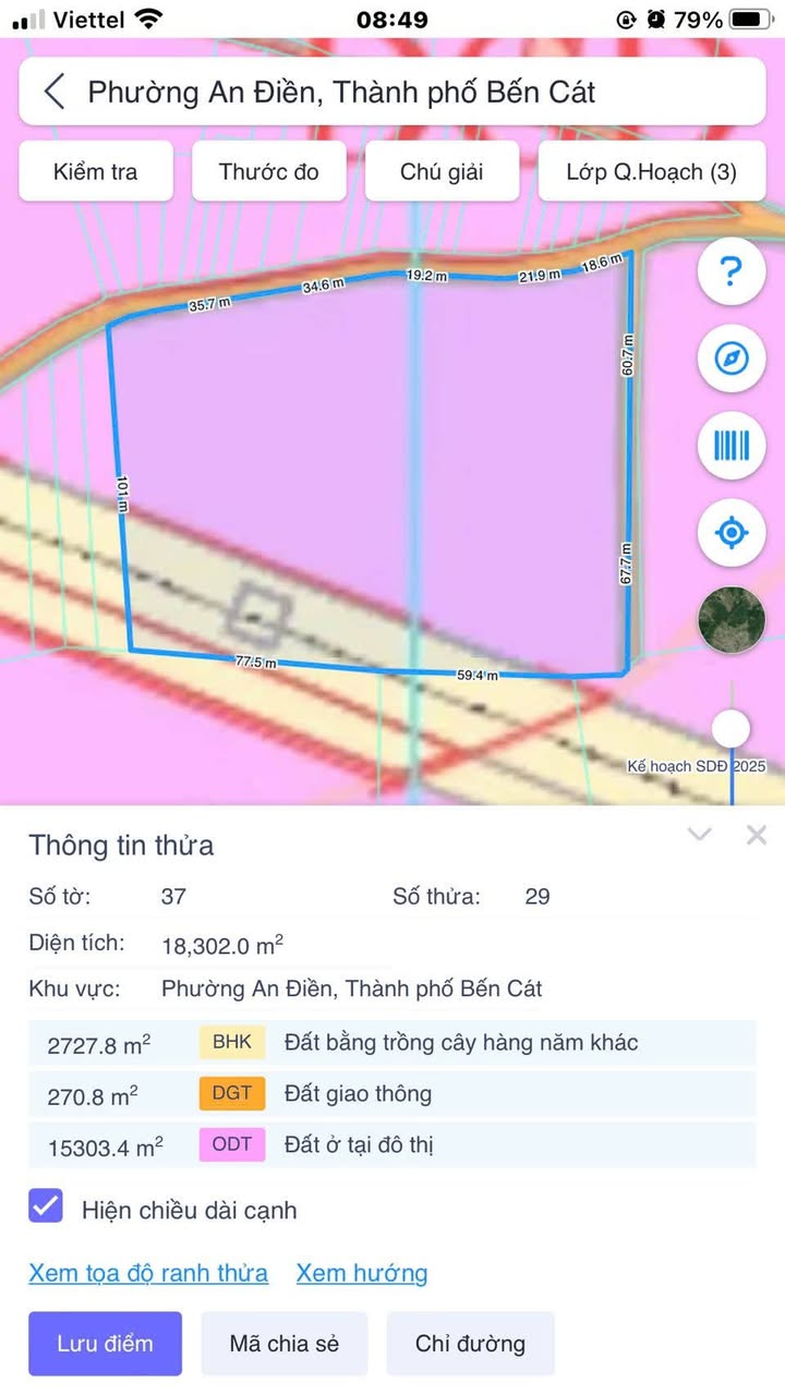 Bán đất quy hoạch đô thị phường Long Nguyên 18.302m² giá 30 tỷ - Tiềm năng đầu tư lớn!