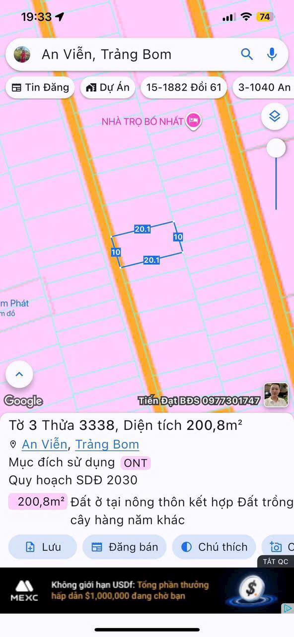 Đất nền Trảng Bom Đồng Nai 200m² giá 1.8 tỷ - Sổ đỏ chính chủ