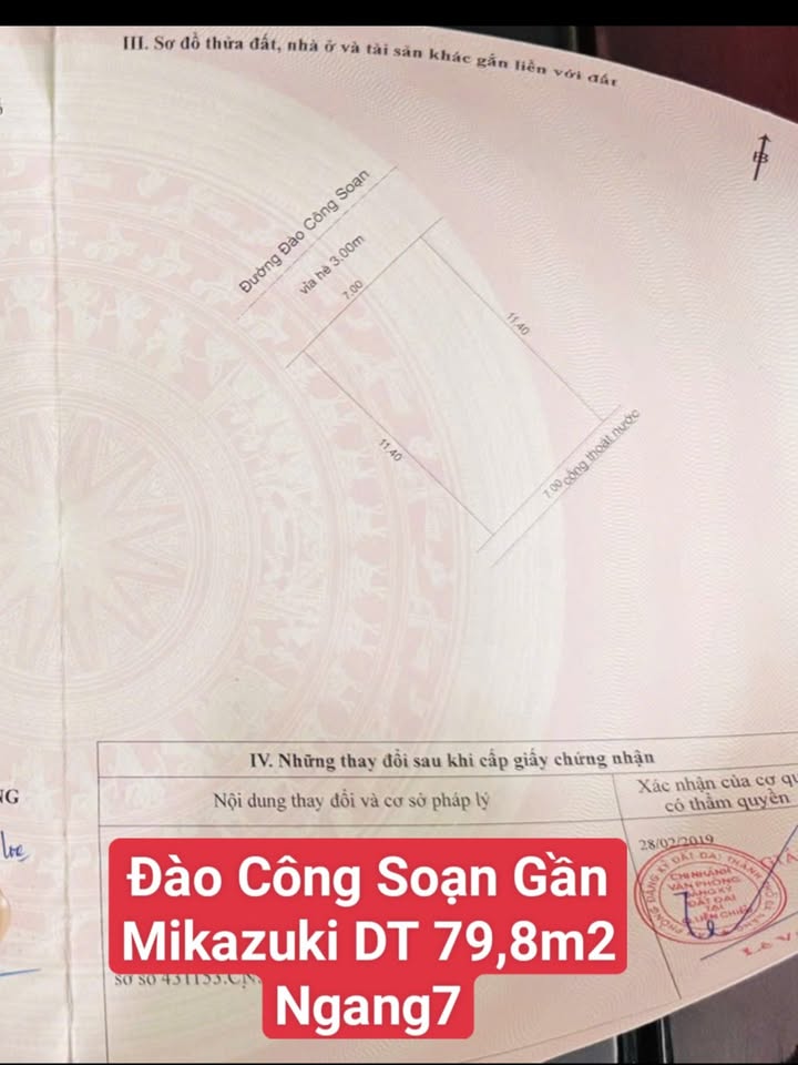 Đất nền đường Đào Công Soạn, Đà Nẵng 79m² giá 1 tỷ - Tiềm năng đầu tư lớn
