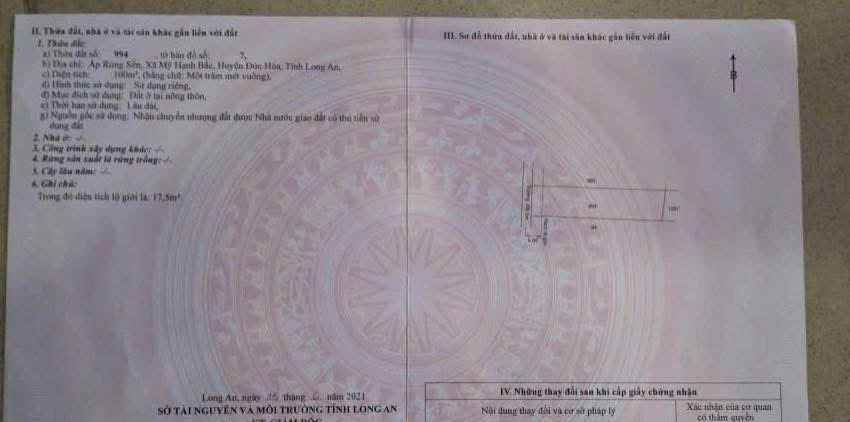 Đất nền xã Mỹ Hạnh, Đức Hòa 100m² giá 650 triệu - Sổ hồng riêng, xây dựng tự do!