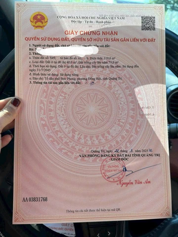 Đất nền Đức Ninh Đồng Hới 120m² giá chỉ 9xx triệu - Sát trường học C1, C2!