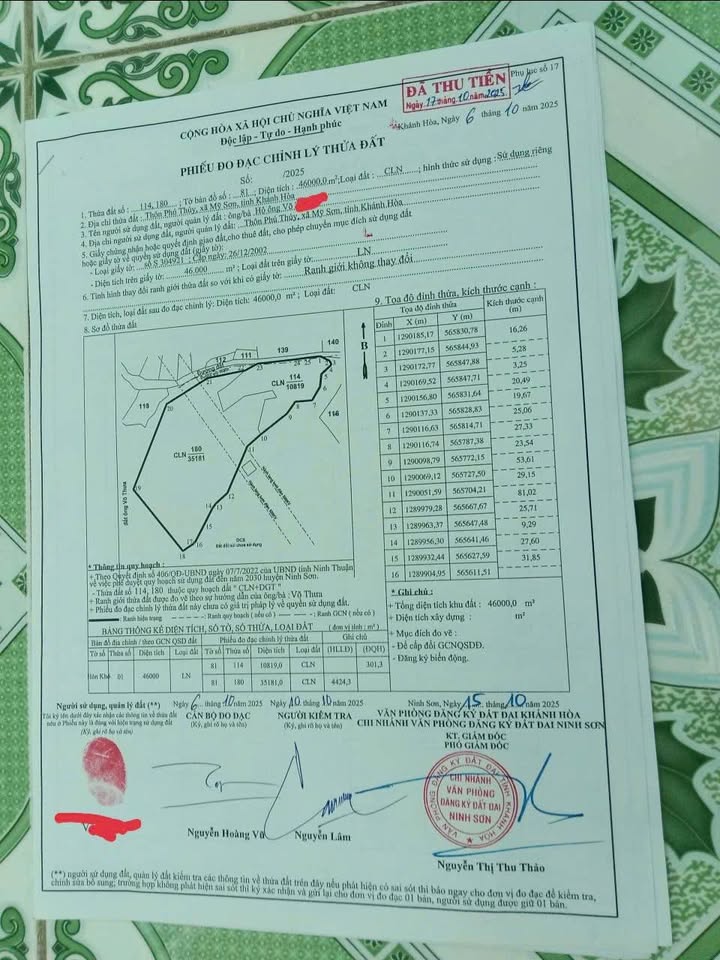 Đất nền 46.000m² Mỹ Sơn, Ninh Thuận giá 1.61 tỷ - Đường xe tải, sổ đỏ chính chủ!