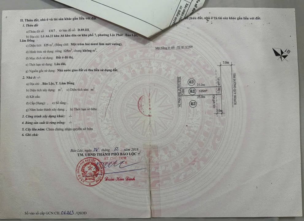 Đất nền Bảo Lộc 125m² giá 1.35 tỷ - Cần bán gấp, giá tốt!