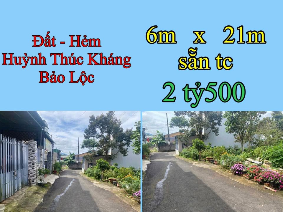 Đất nền Bảo Lộc 126m² giá 2.5 tỷ - Hẻm ô tô thông thoáng