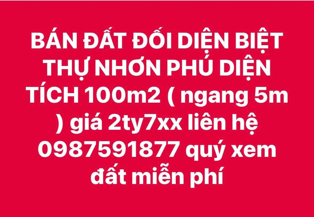 Đất Nhơn Phú 100m² giá 2.7 tỷ - Đầu tư sinh lời ngay!