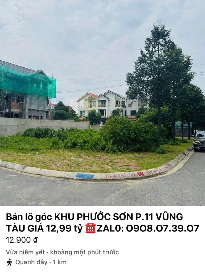 Đất biệt thự Phước Sơn Vũng Tàu 194m² giá 12.999 tỷ - Lô góc tuyệt đẹp!