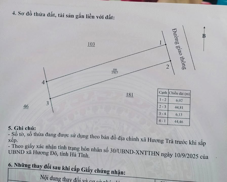 Đất thổ cư Hương Trà 270m² giá 420 triệu - Pháp lý rõ ràng, gần ủy ban!