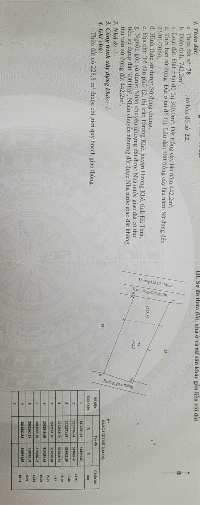 Đất nền Hương Long, Hương Khê 810m² - Vị trí đắc địa cho nhà hàng, khách sạn!