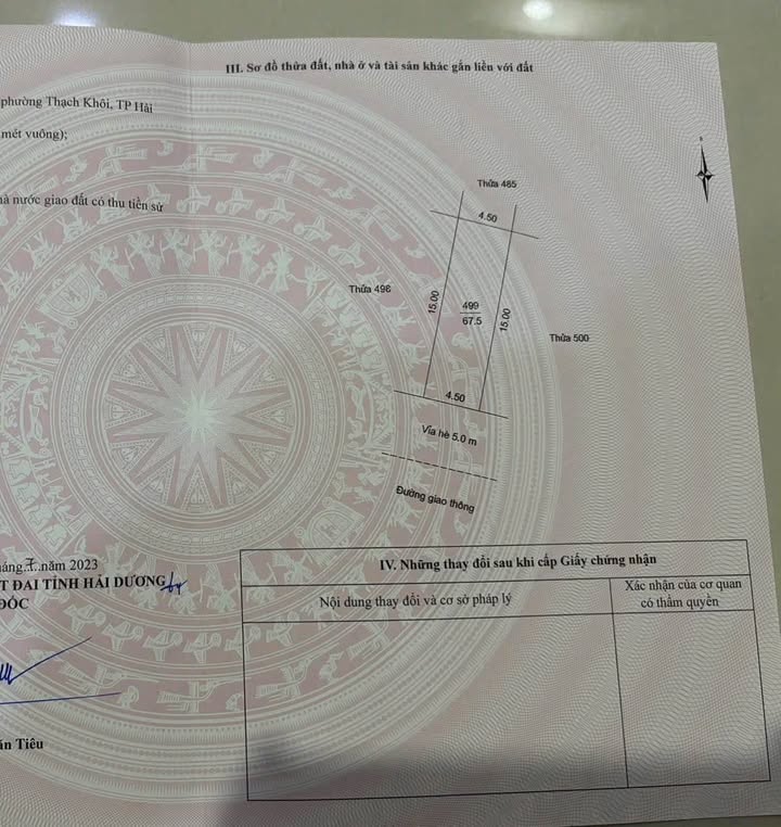 Lô đất mặt phố Huyền Quang Ninh Giang 67m² giá 3.375 tỷ - Sổ hồng chính chủ!