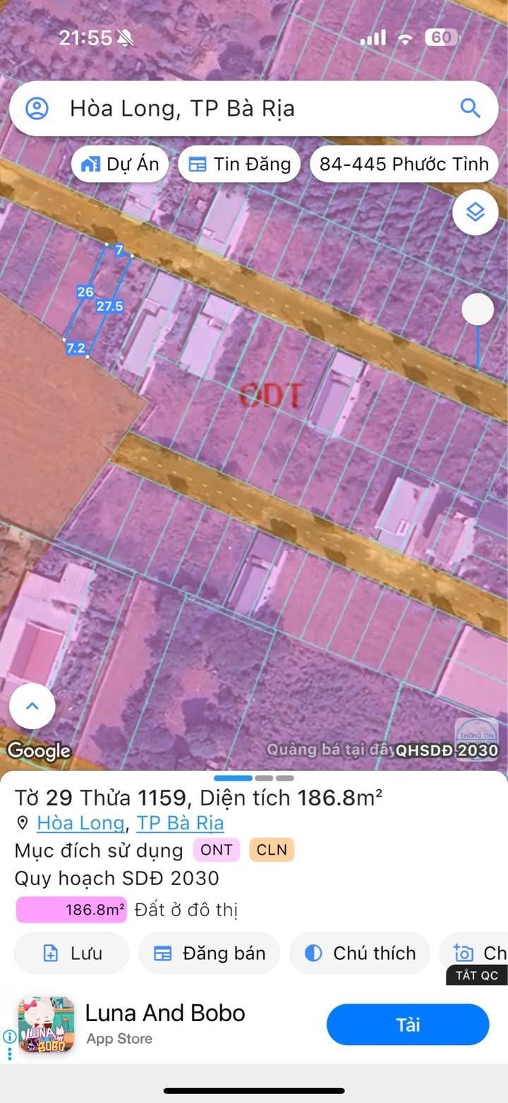 Đất nền Tuyết Mai 5, Hòa Long 189m² giá 1.7 tỷ - Cơ hội đầu tư tuyệt vời!