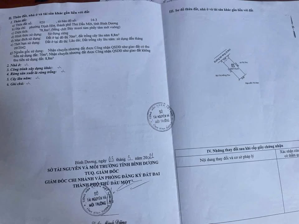 Đất nền Định Hòa, Thủ Dầu Một 80m² giá 1.6 tỷ - Sổ đỏ chính chủ