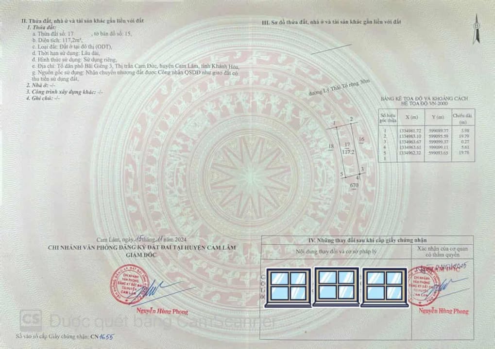 Đất nền Cam Đức 117m² giá 3.8 tỷ - Tiềm năng phát triển sinh lời!