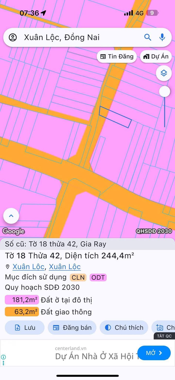 Đất nền xã Xuân Lộc 237m² giá 2.6 tỷ - Cách đường Hoàng Đình Thương 100m