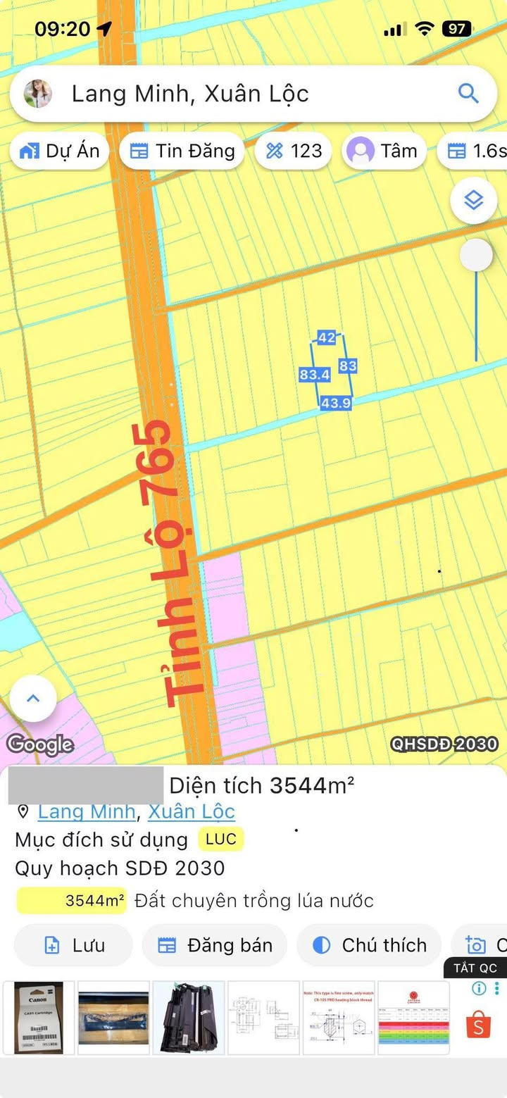 Đất nền Lang Minh, Xuân Lộc 1260m² giá 805 triệu - Đầu tư sinh lời ngay!