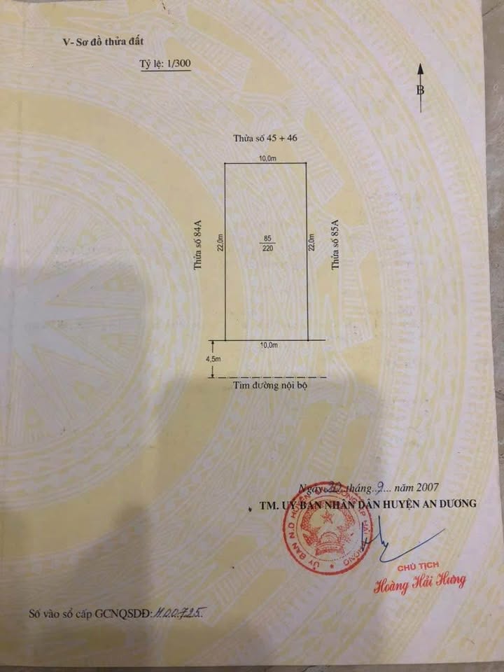 Đất biệt thự 220m² tại Chung cư Lương Quán, An Dương – Giá chỉ 5.94 tỷ!