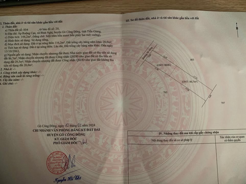 Đất nền thổ cư Bình Nghị 144m² giá 250 triệu - Đường ô tô thuận tiện!