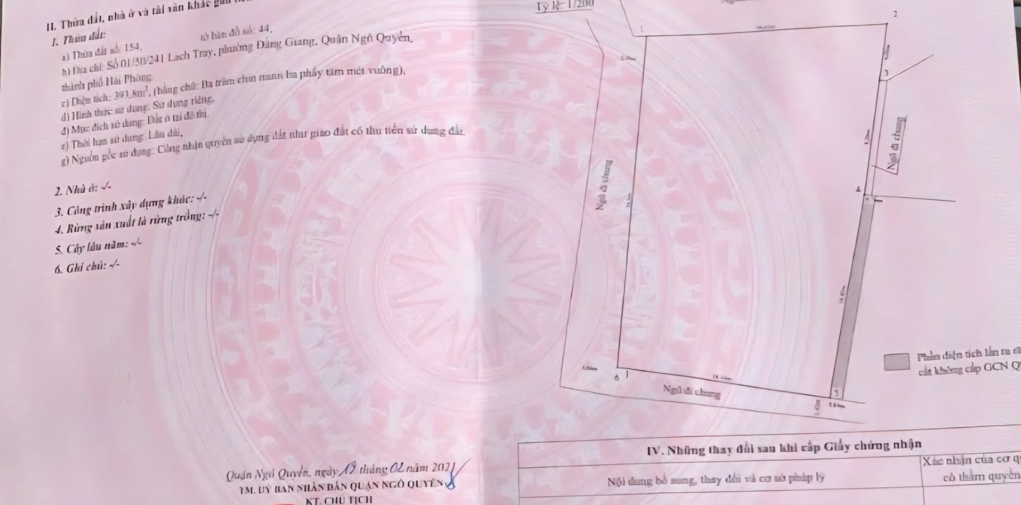 Đất nền 392m² đường Vũ Trọng Khánh, Hải Phòng giá 16.464 tỷ - Cơ hội đầu tư hấp dẫn!