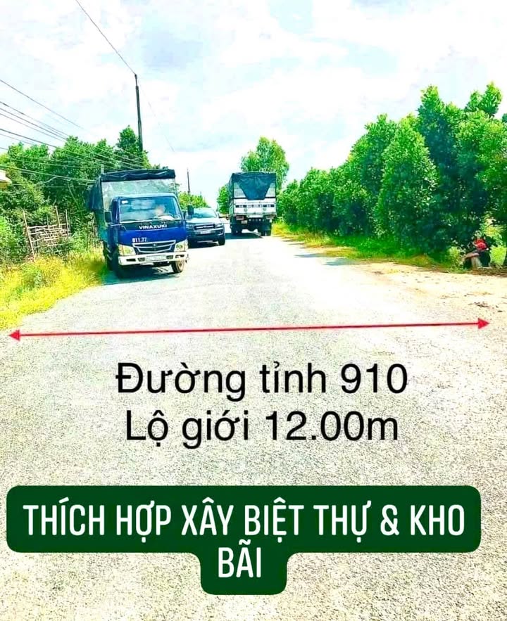 Đất mặt tiền đường tỉnh 910 xã Mỹ Thuận 990m² giá 2.69 tỷ - Cơ hội đầu tư sinh lời!