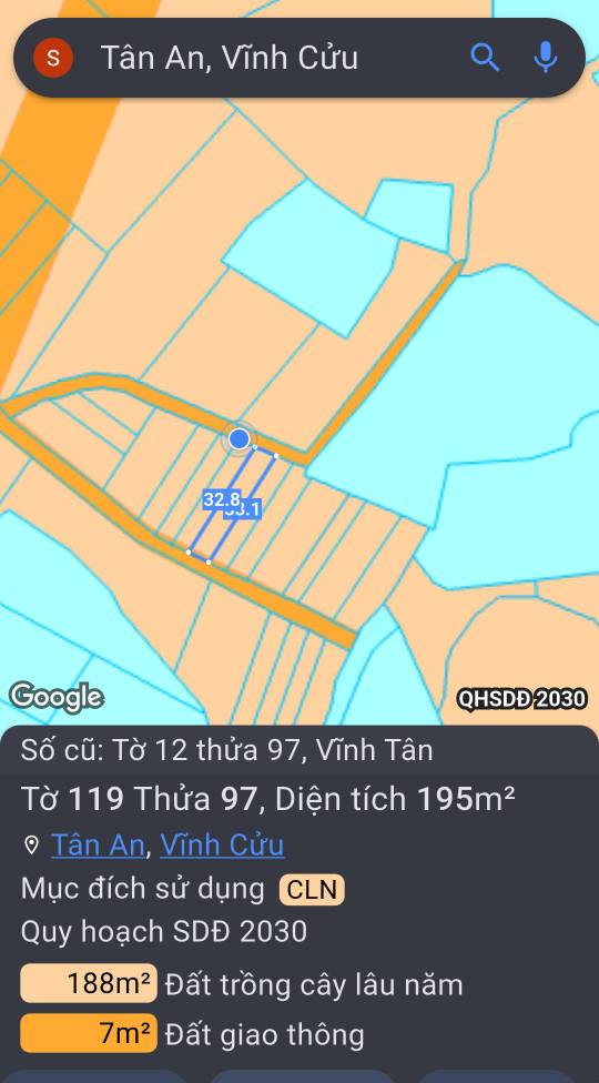 Đất nền Vĩnh Tân Vĩnh Cửu 160m² giá 568 triệu - Sổ đỏ chính chủ, vị trí đẹp!