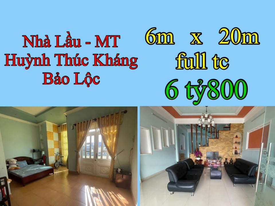 Nhà mặt tiền Huỳnh Thúc Kháng, Bảo Lộc 120m² giá 6.8 tỷ - Đẹp, kiên cố, sẵn sàng ở ngay!