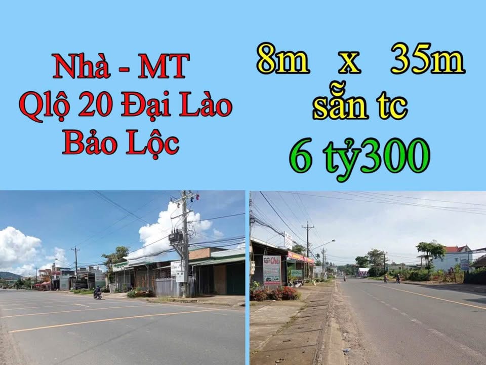 Nhà mặt tiền Quốc lộ 20 Bảo Lộc 280m² giá 6.3 tỷ - Đầu tư sinh lời lý tưởng!
