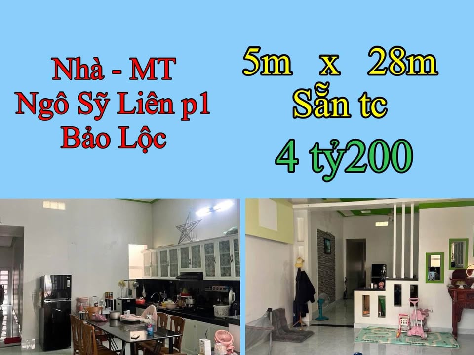 Nhà mặt tiền Ngô Sỹ Liên, Bảo Lộc 140m² giá 4.2 tỷ - Sân đậu ô tô thoải mái!
