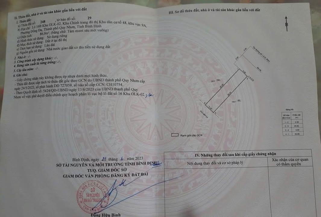 Đất mặt tiền đường Trần Văn Dũng, Đống Đa, Quy Nhơn 86m² - Cơ hội hiếm có!