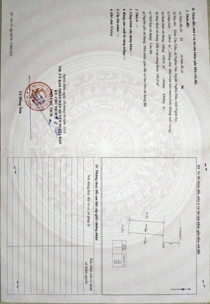 Đất nền Nghĩa Đàn 420m² giá 3.85 tỷ - Đặc điểm thổ cư, gần xưởng sửa ô tô!