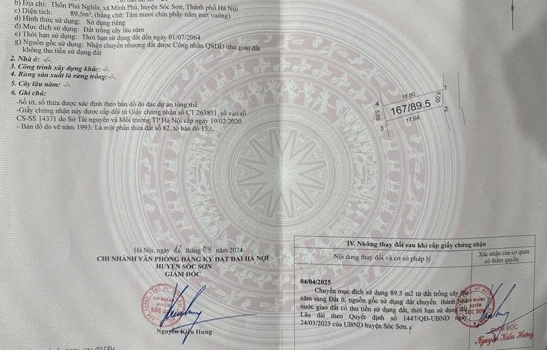 Đất thổ cư Phú Nghĩa, Sóc Sơn 89m² giá 1.7 tỷ - Cơ hội đầu tư tuyệt vời!