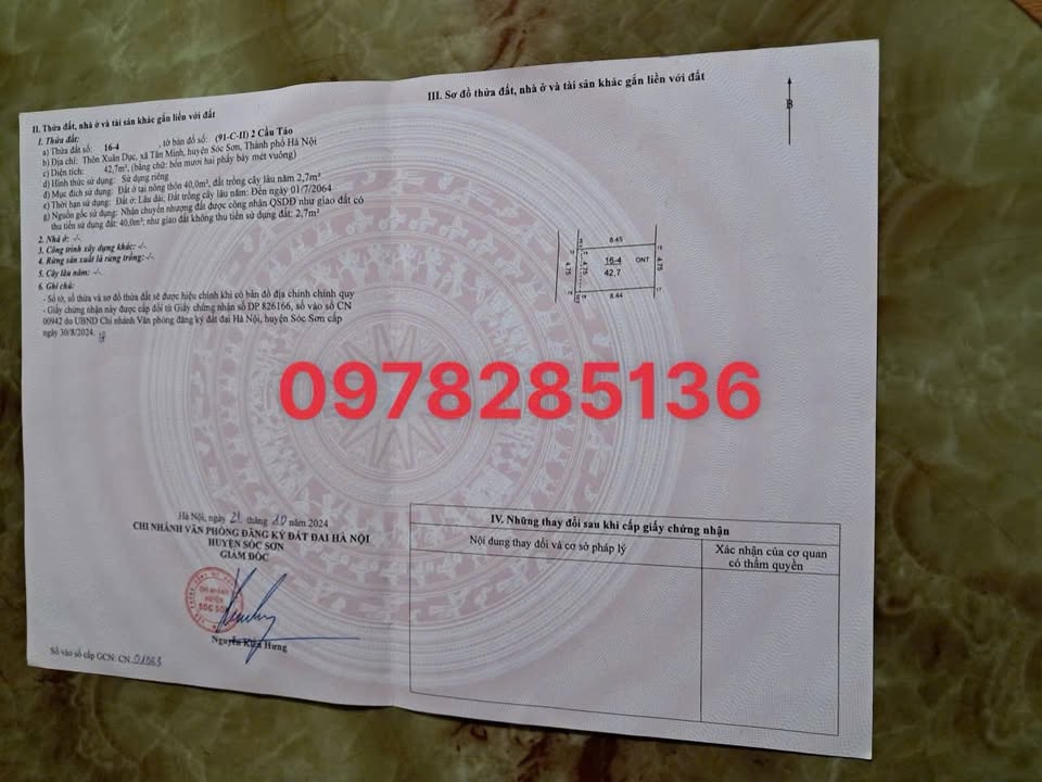 Đất nền Tân Minh Sóc Sơn 42.7m² chỉ 1.02 tỷ - Sổ đỏ chính chủ, ô tô đỗ cửa!