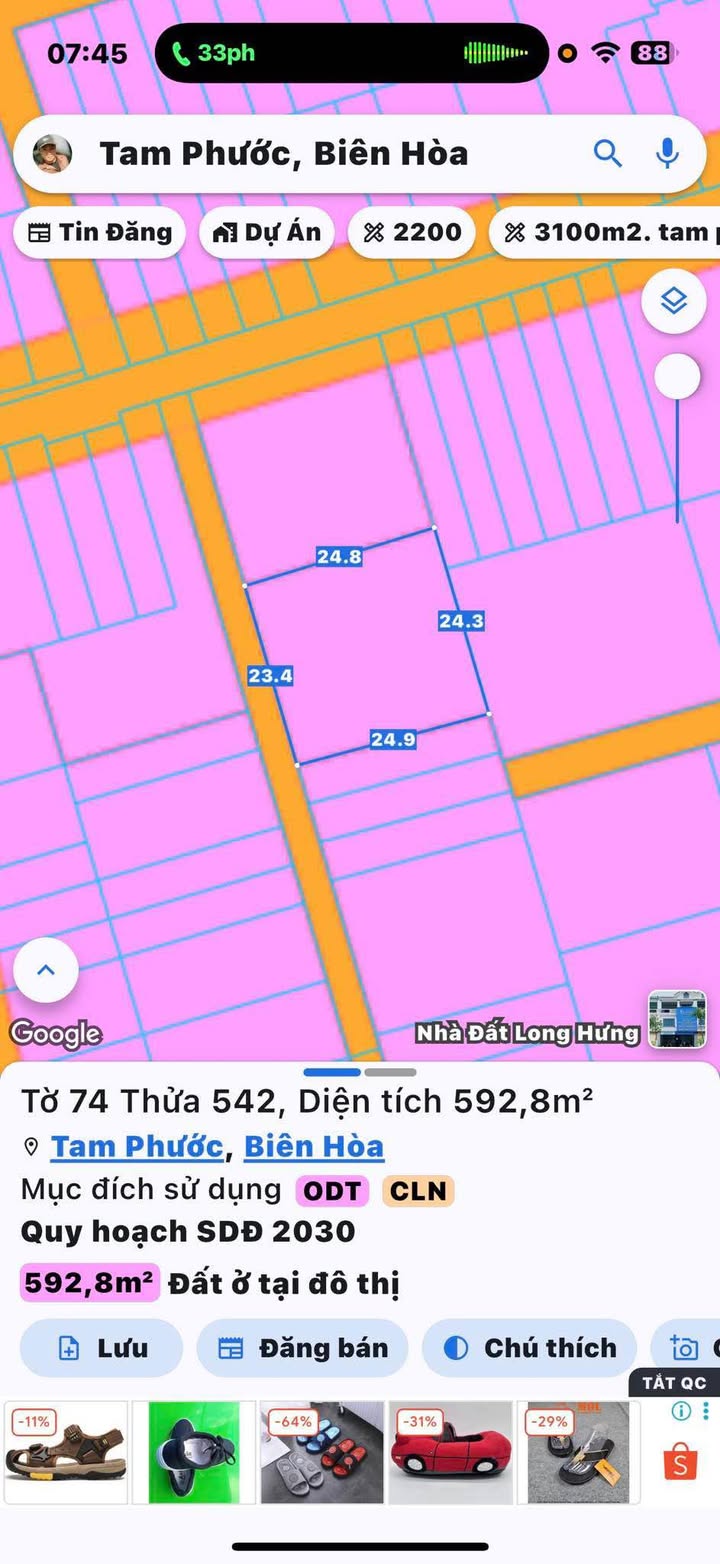 Đất biệt thự Tam Phước, Biên Hòa 592m² giá 4.4 tỷ - Đầu tư sinh lời ngay!