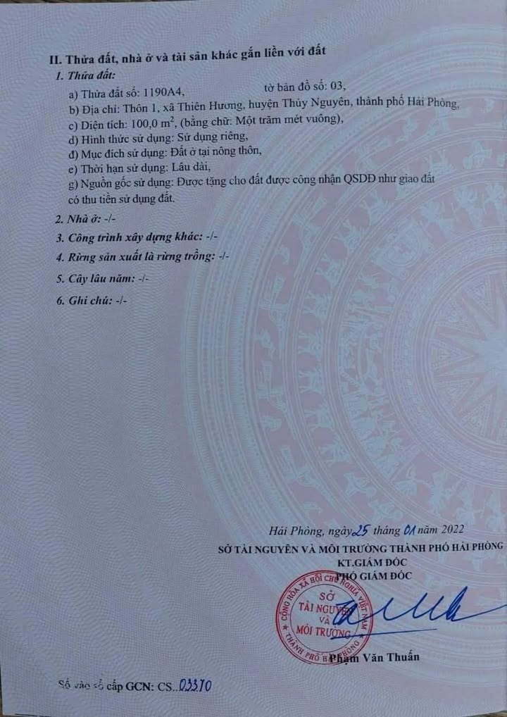 Đất nền Thiên Hương, An Dương, Hải Phòng 100m² - Đầu tư sinh lời lý tưởng!