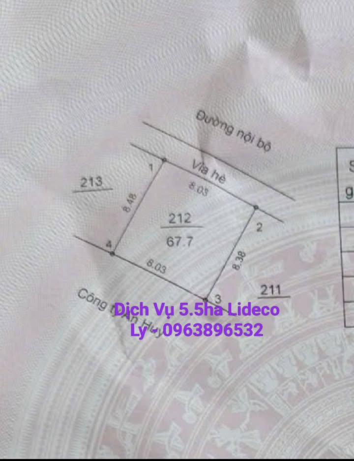 Đất dự án Khu Dịch Vụ 5.5ha Lideco Hoài Đức 68m² - Tiềm năng tăng giá vượt trội!