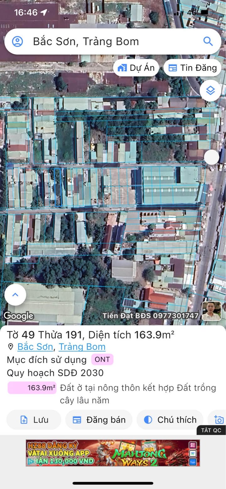 Đất thổ cư Phú Sơn, Trảng Bom 163m² giá 2.8 tỷ - Vị trí kinh doanh đắc địa!