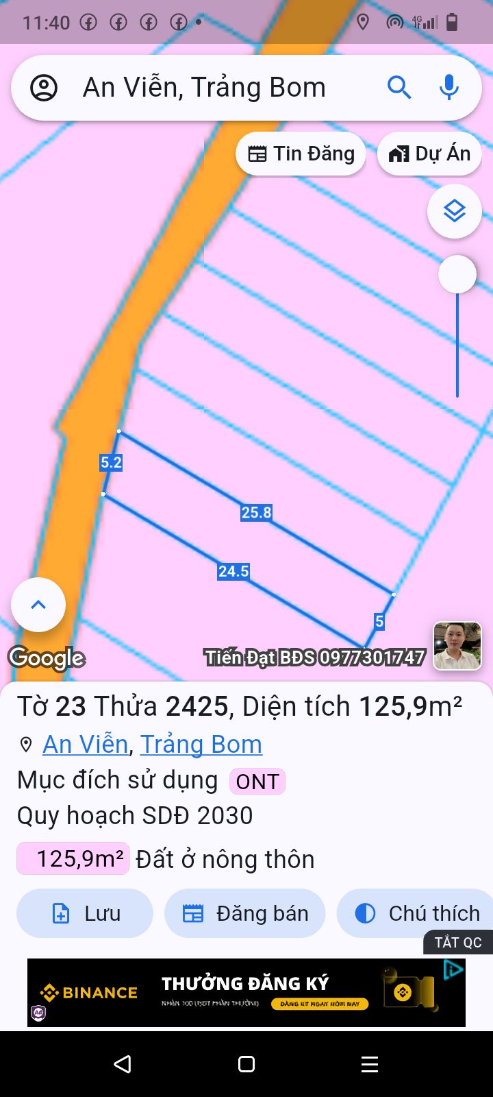 Đất nền An Viễn, Trảng Bom 129m² giá 750 triệu - Đầu tư sinh lời ngay!